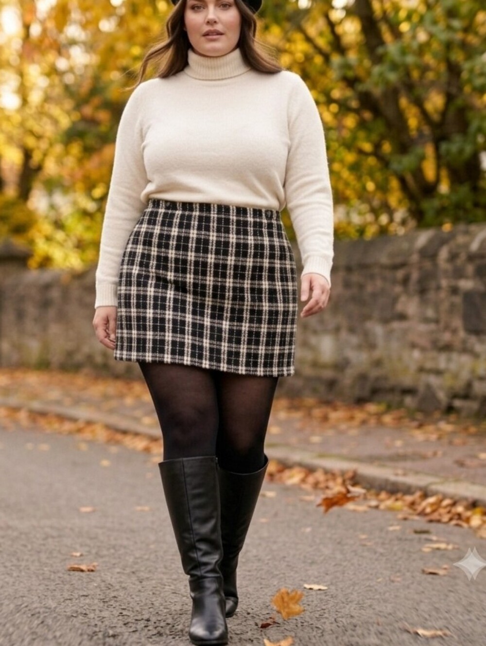 Banana Republic Black White Plaid Boucle Mini Skirt Size 18